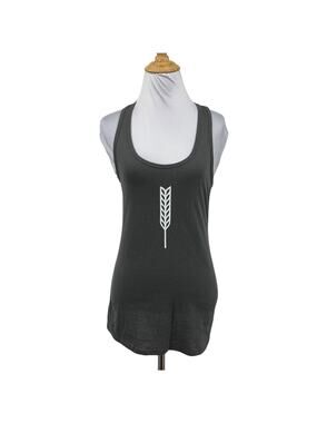 King Arthur Tank Top Womens S Small Gray Ladies Wheat Stalk Scoop Racerback